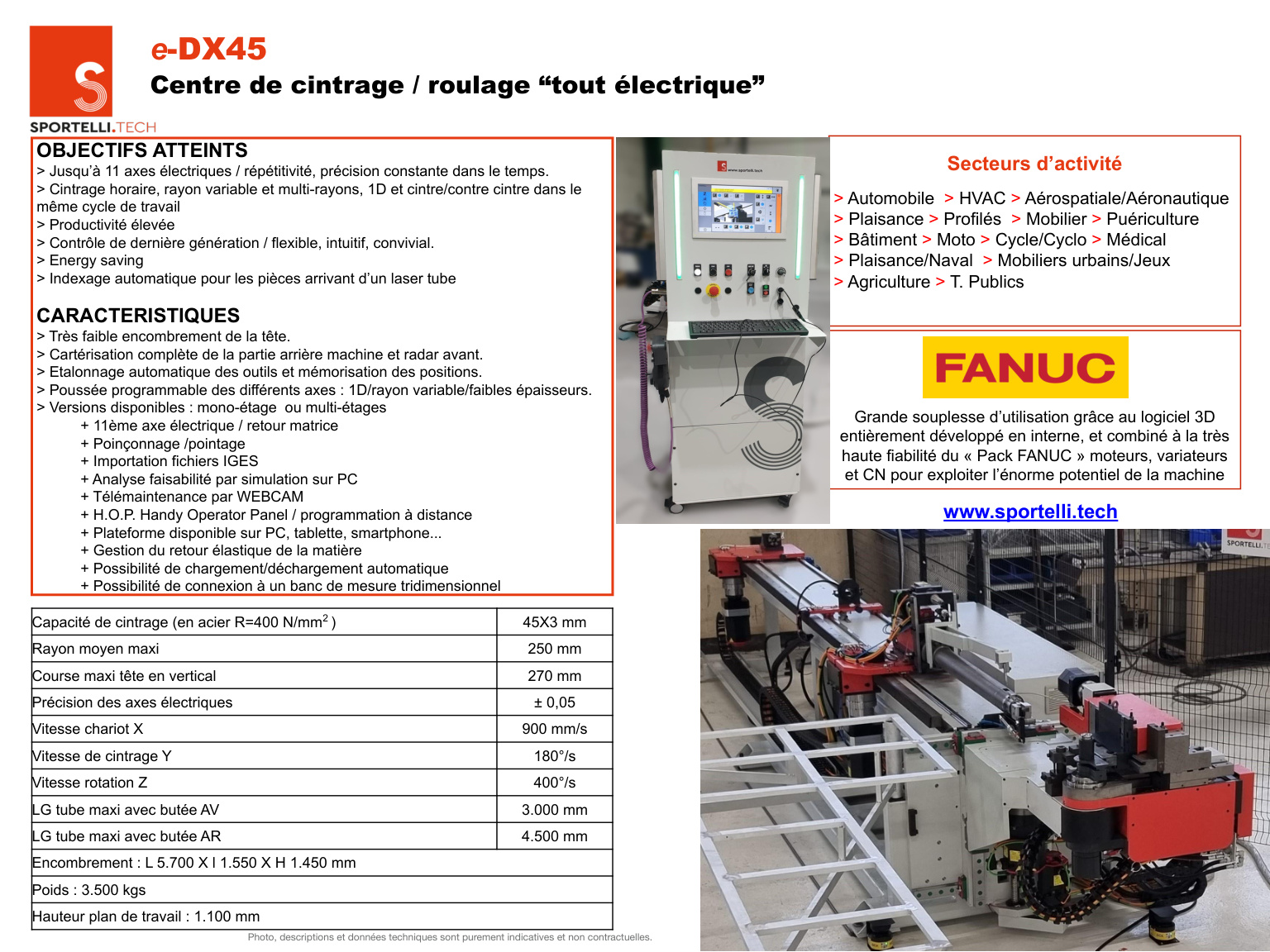 Scheda tecnica e-DX45
