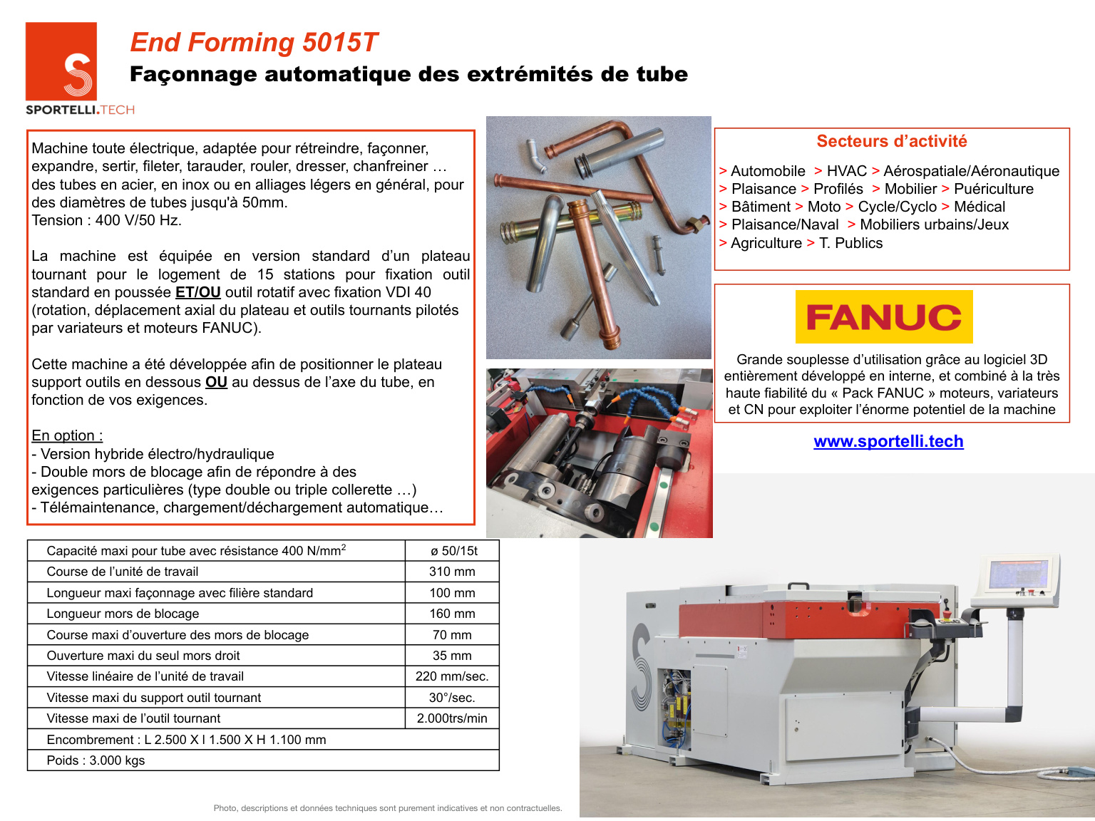 Scheda tecnica End Forming 5015T