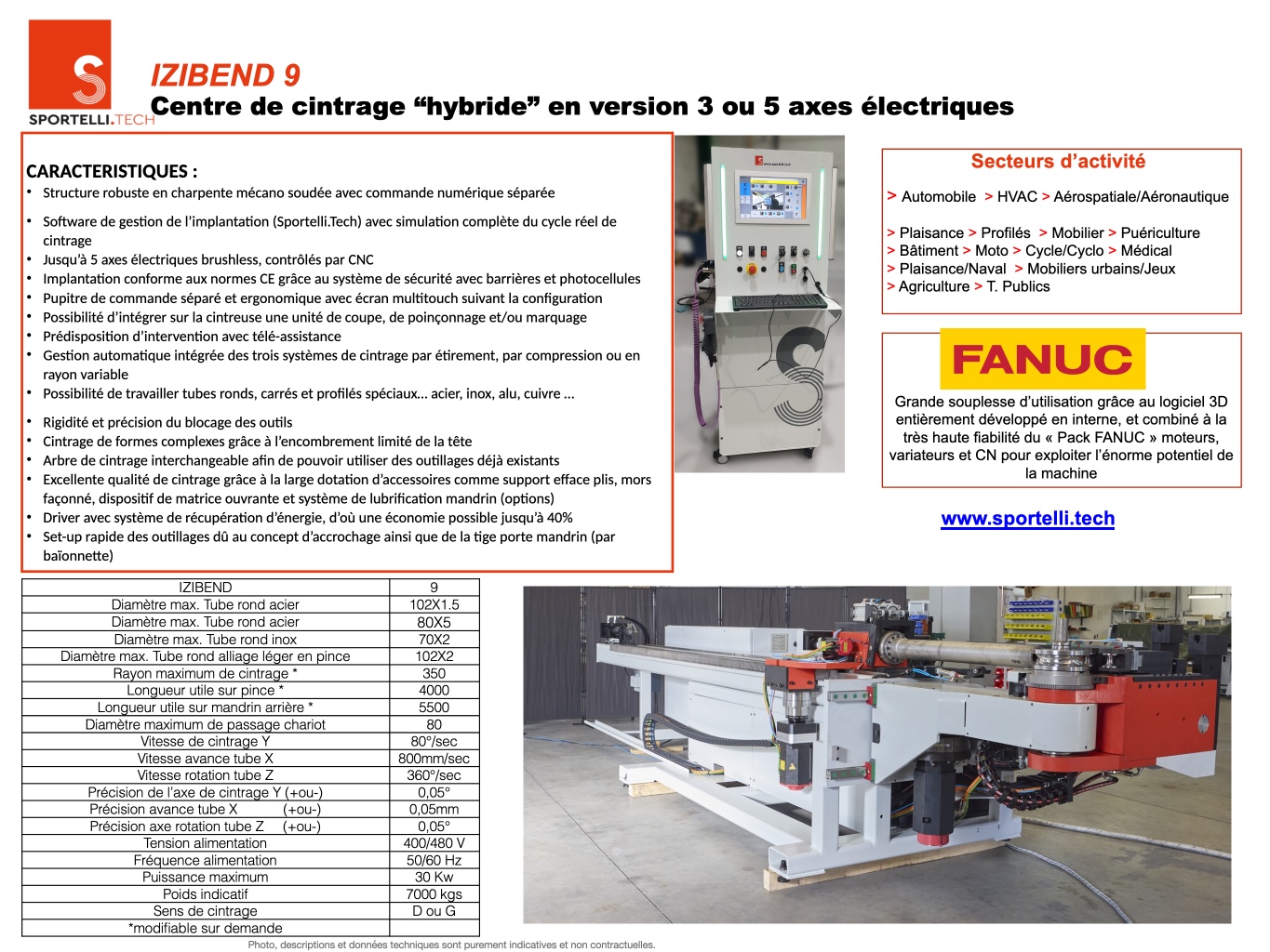 Scheda tecnica IZIBEND 9